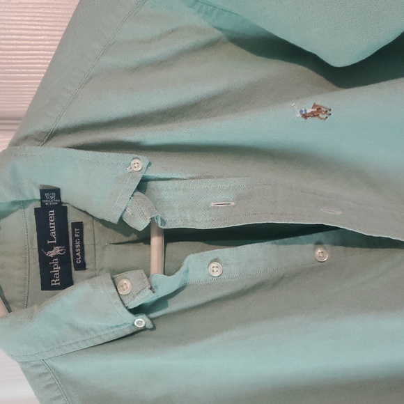 Men's 32/33 Ralph Lauren "classic fit" button down, Green, flesh pony - Picture 2 of 5